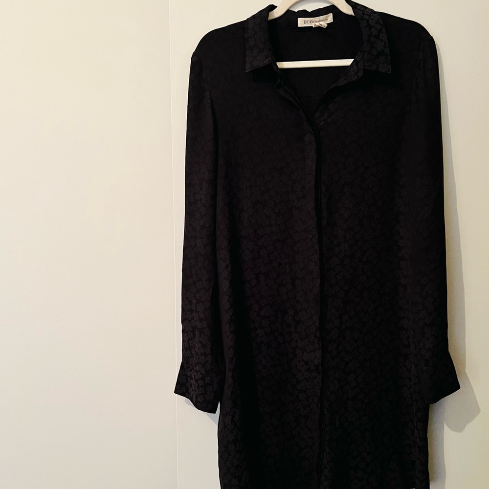 Bcbb Next Generation Black Button Down Shirt Dress - image 1
